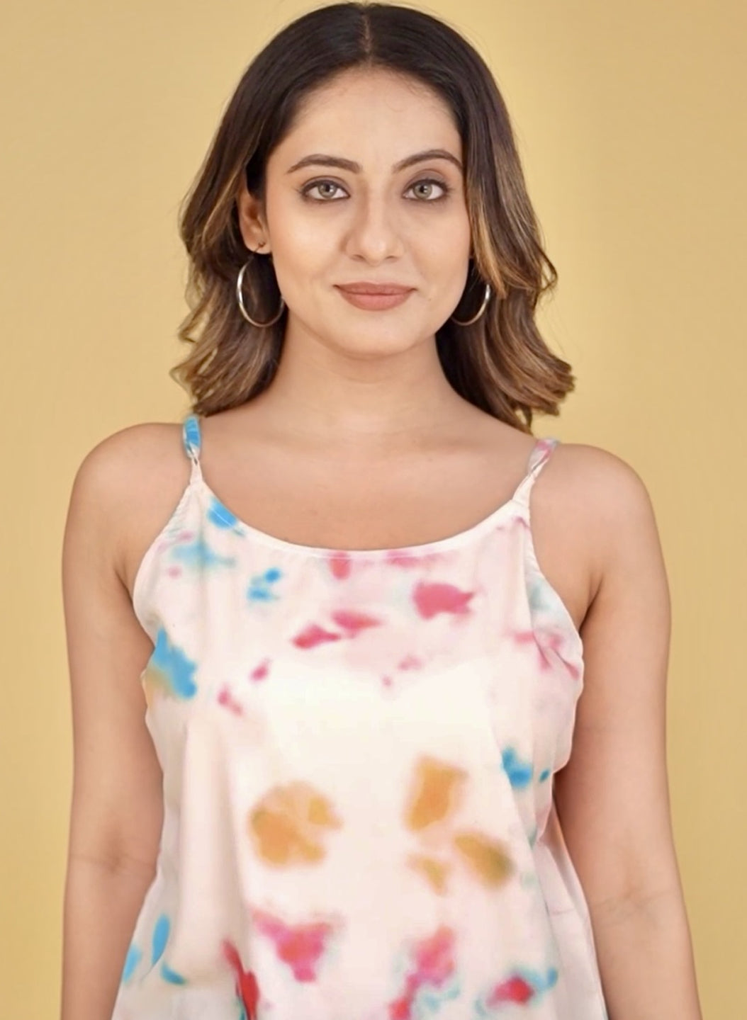 mingora tye n dye loungewear dress with shoulder streps