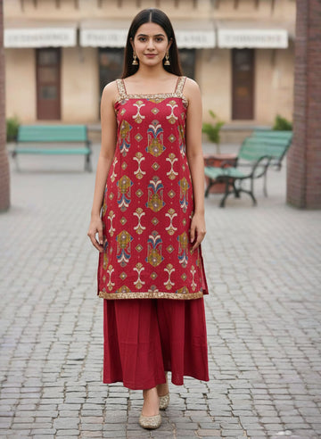 CRACK SILK SPEGETTY SET WITH DIVIDER PLAZZO