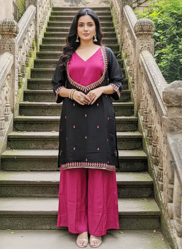 stylish short shrug with inner and plazzo