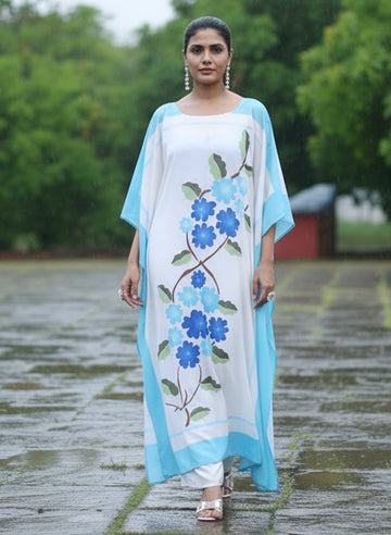 Pure Natural Crepe Digitally Printed Kaftan Set