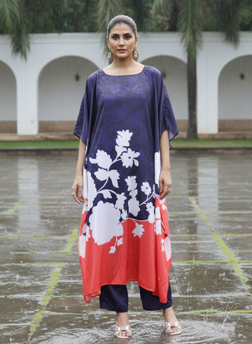 Pure Natural Crepe Digitally Printed Kaftan Set