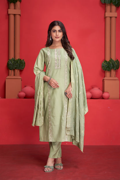 Modal Viscose Embroidered Kurta Pant & Dupatta Set