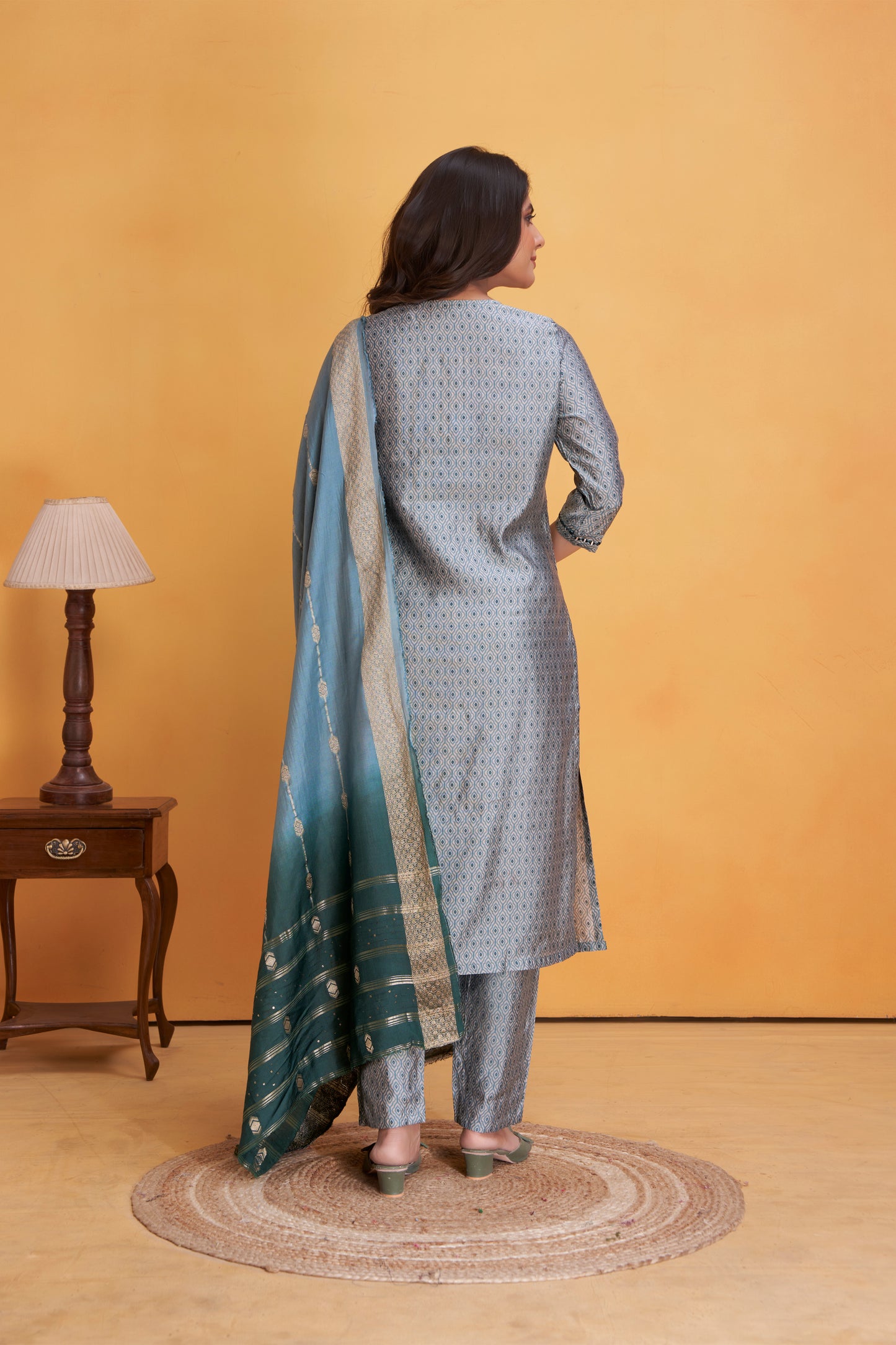 Modal Viscose Embroidered Kurta Pant & Dupatta Set