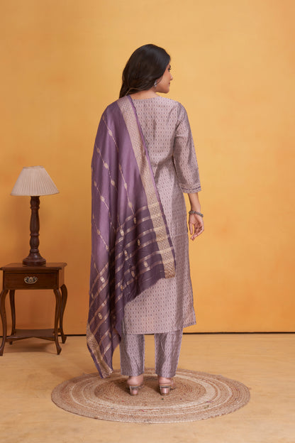 Modal Viscose Embroidered Kurta Pant & Dupatta Set