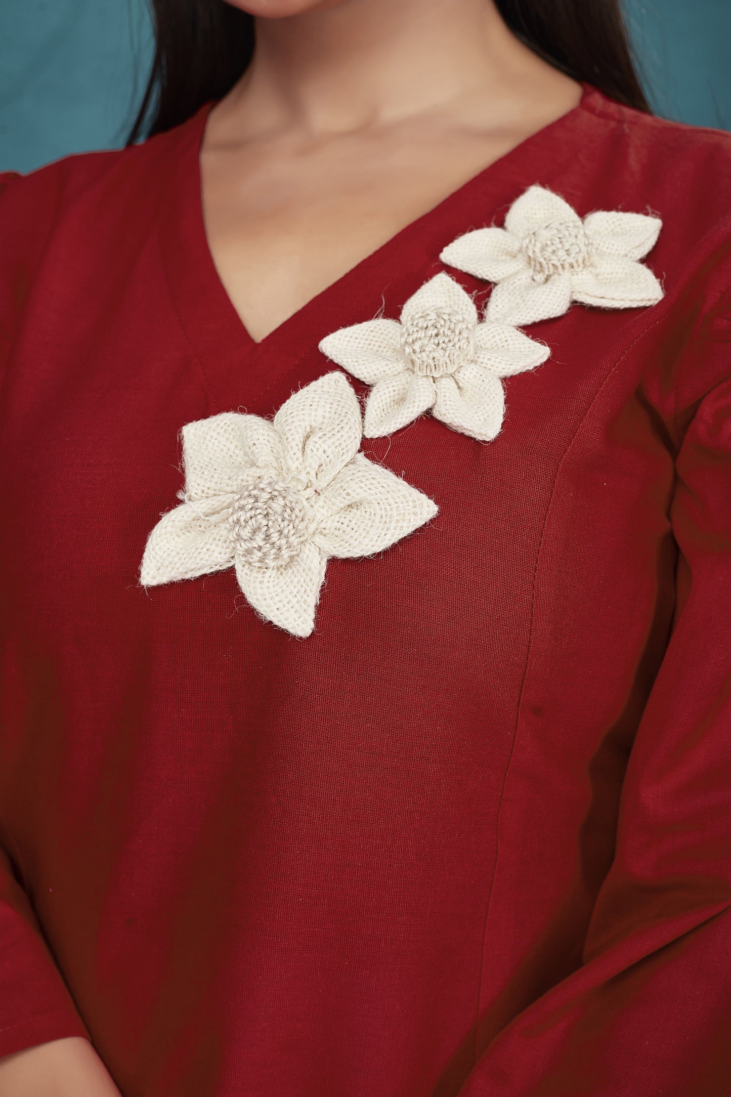 Cotton Flex Embroidered A-line Kurta