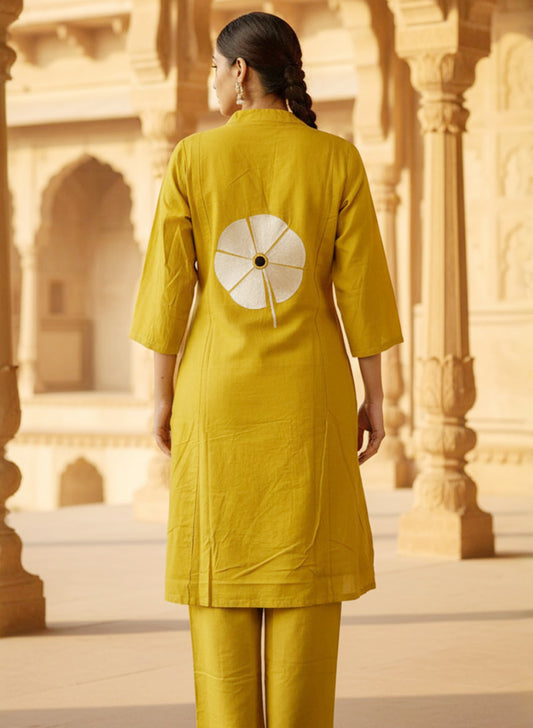 zoya pure cotton embroidered kurta pant set