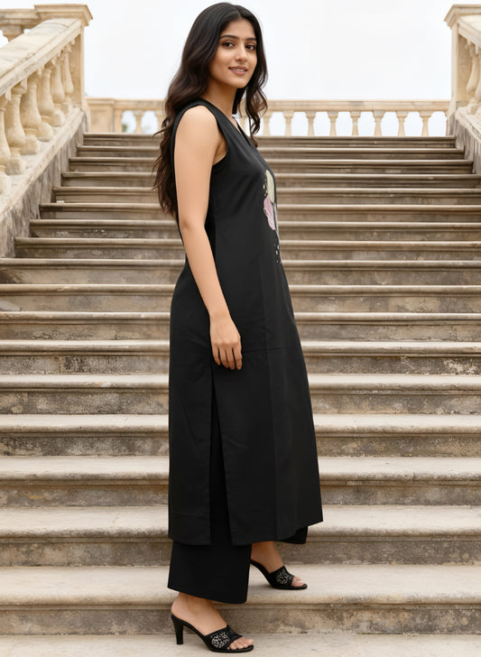 MINGORA SILK BLACK CO-ORD SET