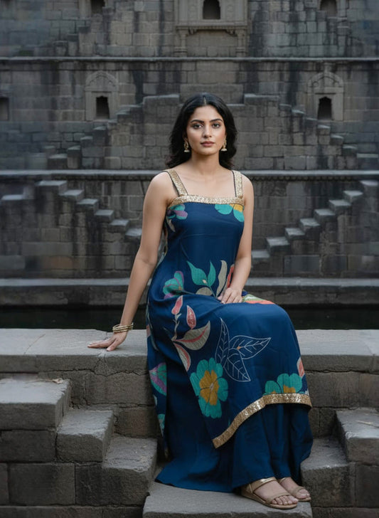 CRACK SILK SPEGETTY SET WITH DIVIDER PLAZZO