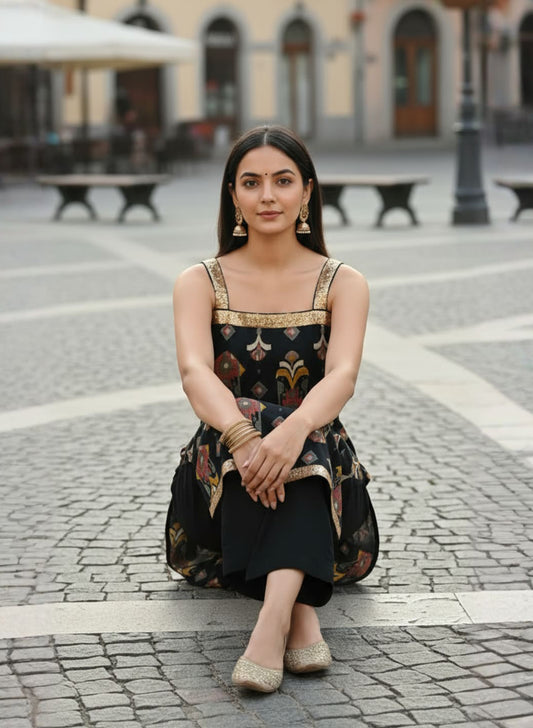 CRACK SILK SPEGETTY SET WITH DIVIDER PLAZZO