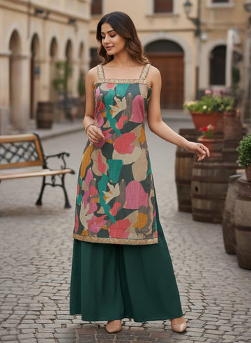 CRACK SILK SPEGETTY SET WITH DIVIDER PLAZZO