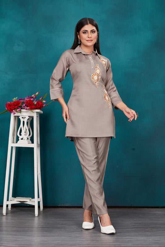 Elegant Viscose embroidered co-ord's