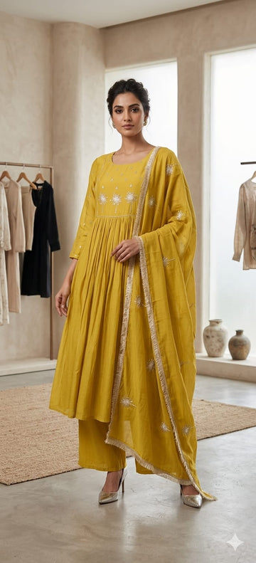 YELLOW RUHI KURTA SET WITH DUPATTA
