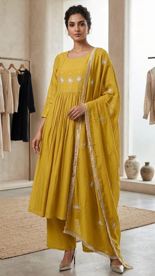 YELLOW RUHI KURTA SET WITH DUPATTA